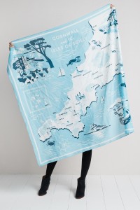 Giant scarf withillustrated map of Cornwall by Matt Johnson for Seasalt