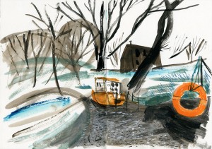 River Fal / Tolcarne woods / 7th Rise sketchbook by Matt Johnosn for Seasalt Cornwall