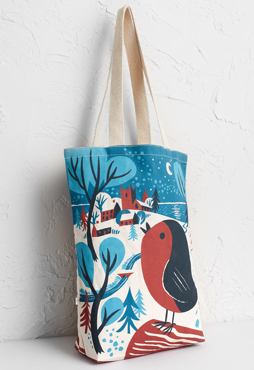 Christmas robin canvas bag design by Matt Johnson for Seasalt Cornwall