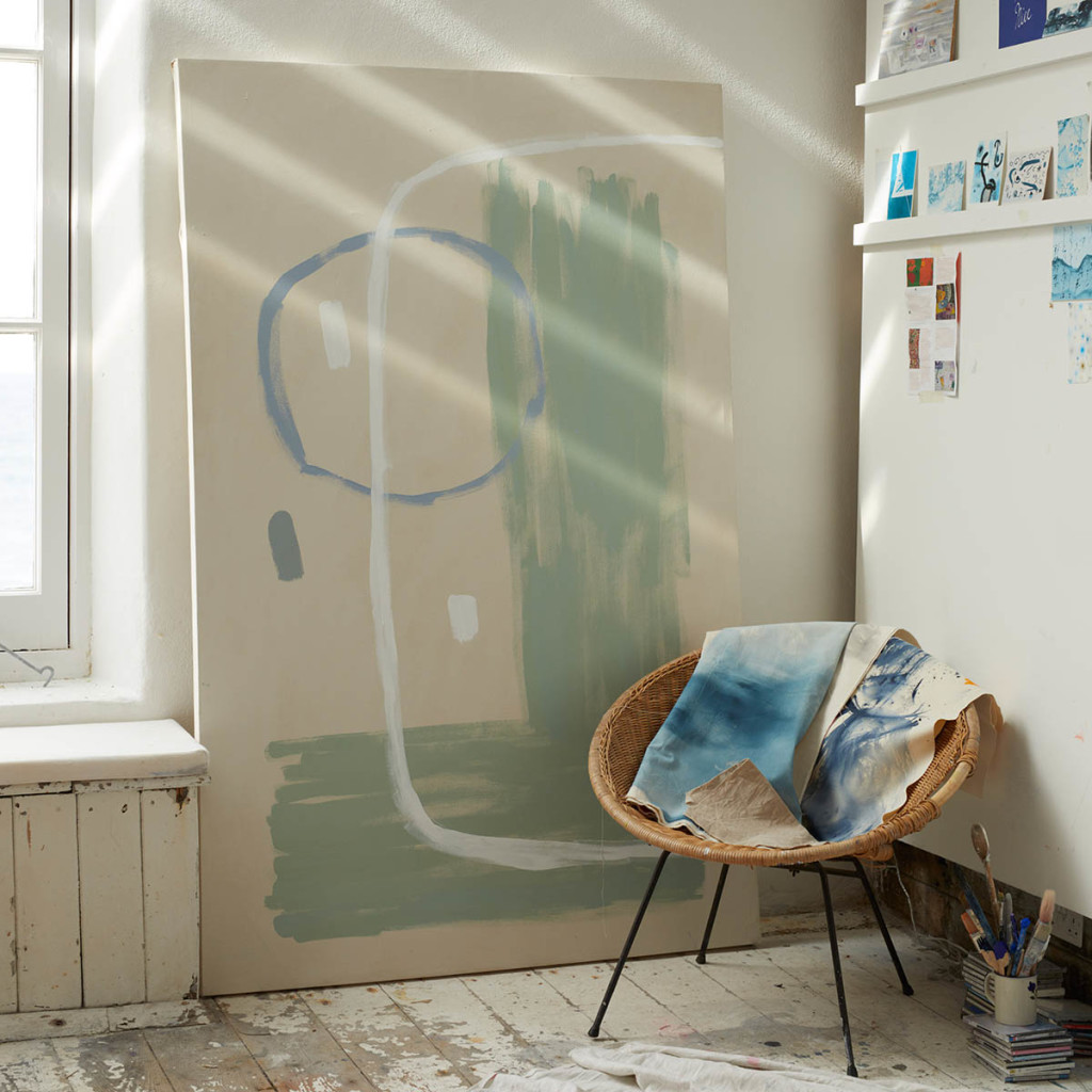 Abstract canvasses by Matt Johnson for Seasalt Porthmeor Studio photo shoot