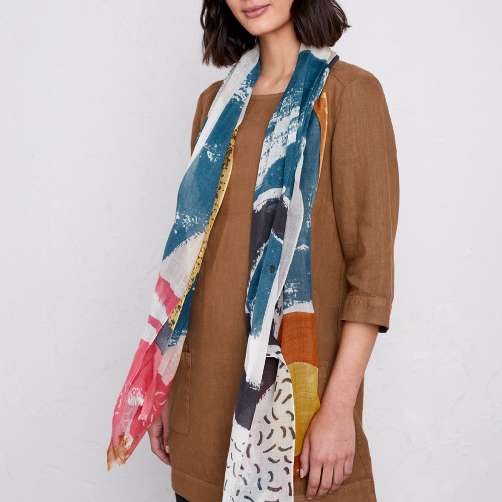 Scarf with abstract print design by Matt Johnson