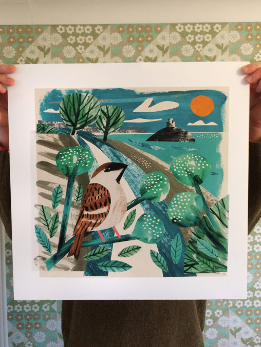 Mount's bay sparrow, cornwall art print by Matt Johnson