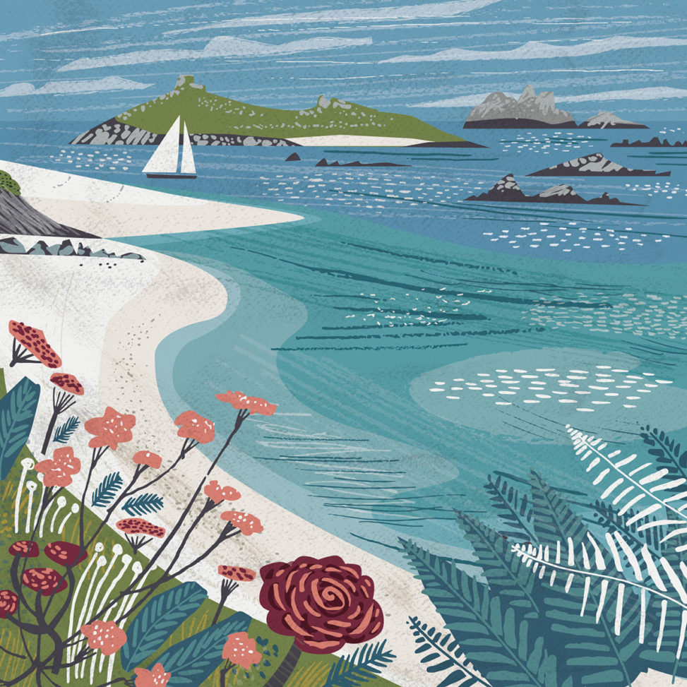 Rushy Point, Tresco, Isles of Scilly greetings card - illustration by Matt Johnson for Seasalt Cornwall