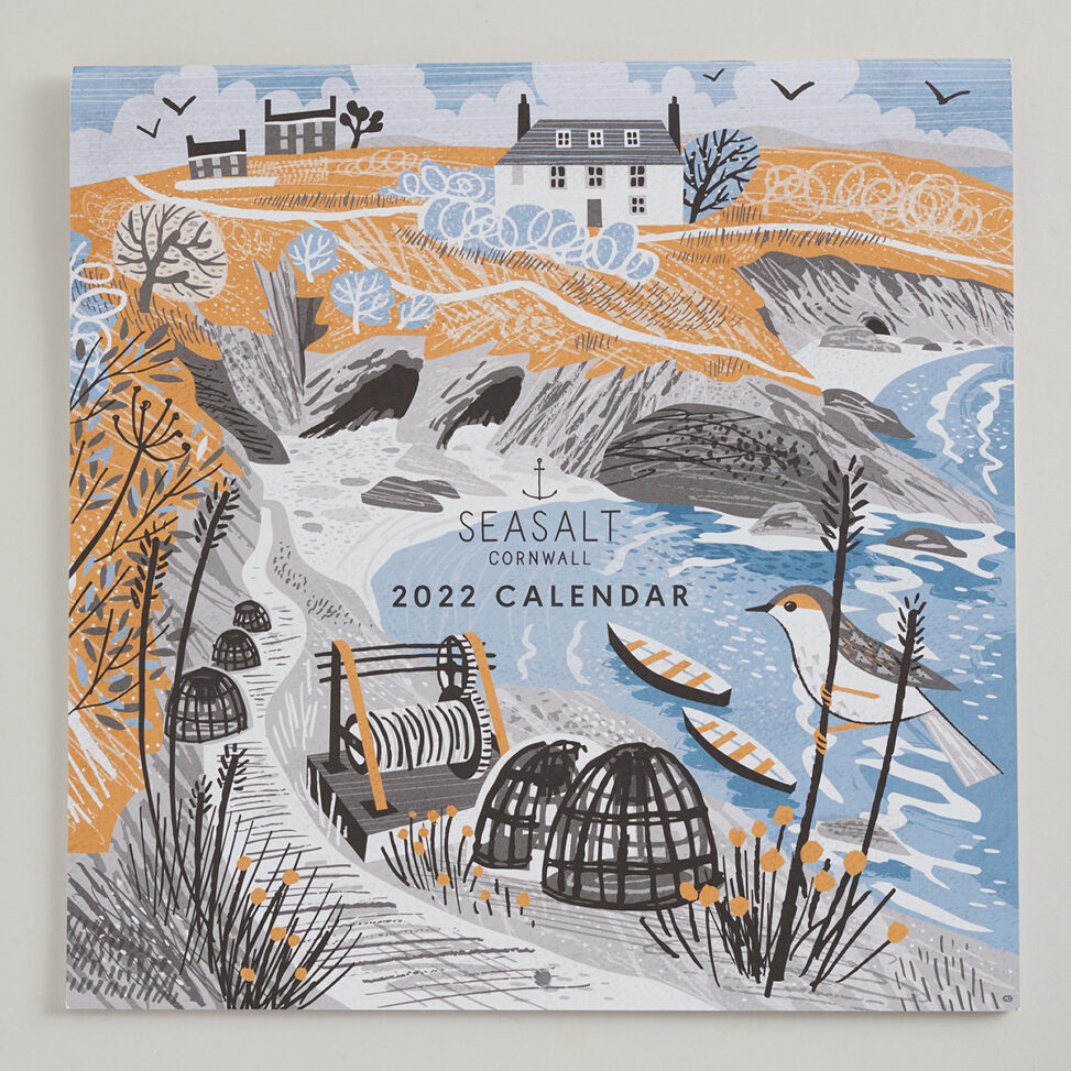 2022 Cornwall Calendar with illustrations of Cornish scenery by Matt Johnson, Jacqui Winter and Jodie Matthews