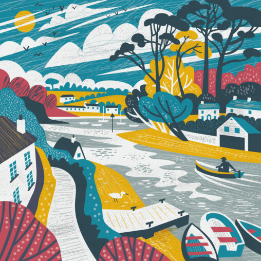 Helford Creek Cornwall illustration by Matt Johnson