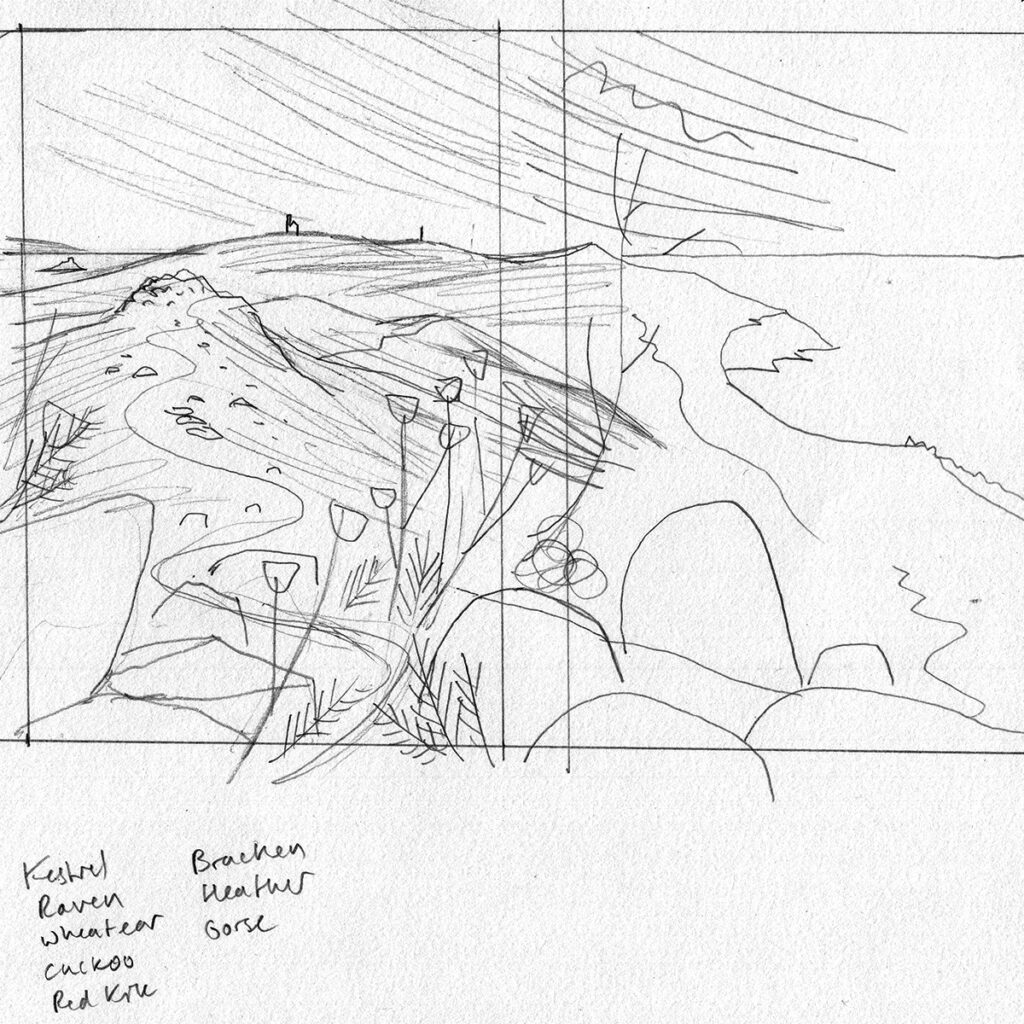 Layout sketch for Granite Kingdom book cover - illustration by Matt Johnson