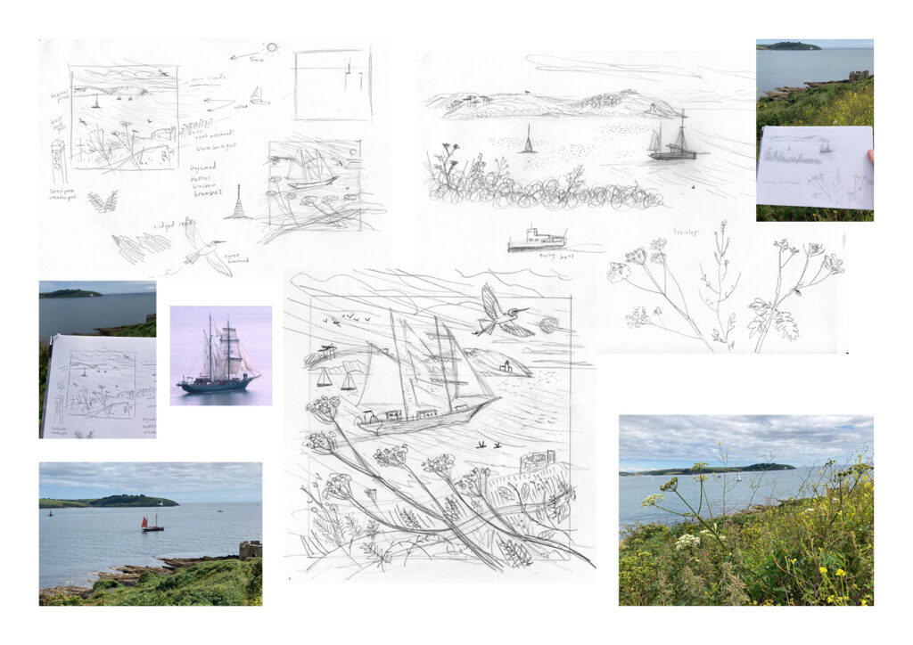 Pendennis Point Falmouth sketches and reference photos by illustrator Matt Johnson